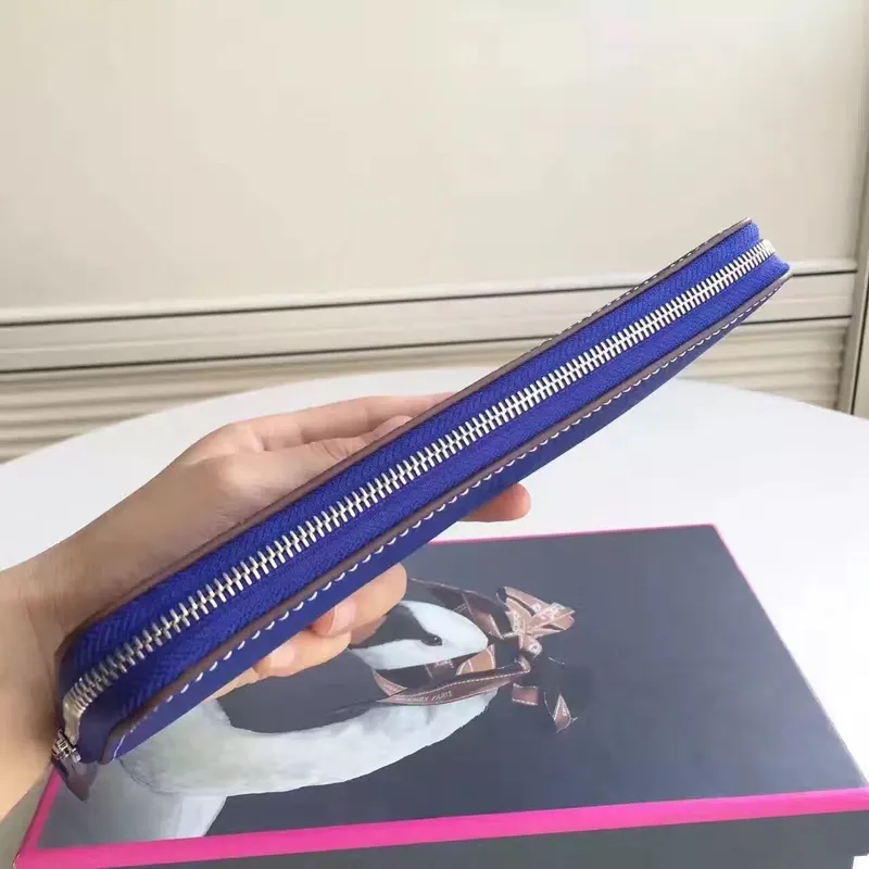 Hermes Blue Electric Clemence Azap Zipová Peněženka