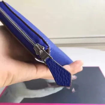 Hermes Blue Electric Clemence Azap Zipová Peněženka