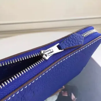 Hermes Blue Electric Clemence Azap Zipová Peněženka