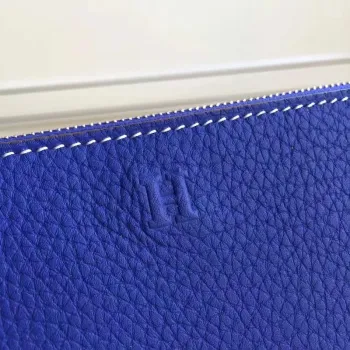 Hermes Blue Electric Clemence Azap Zipová Peněženka