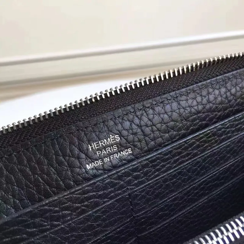 Hermes Black Clemence Azap Zipová Peněženka