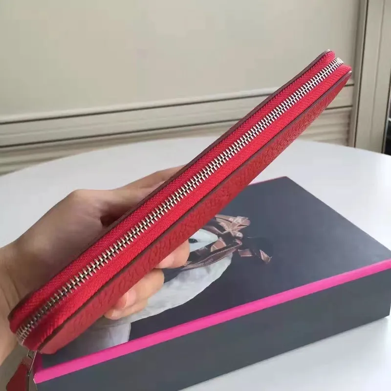 Hermes Red Clemence Azap Zipová Peněženka