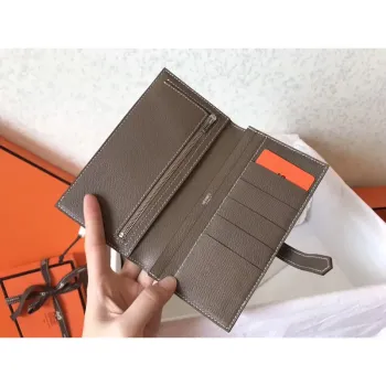 Hermes Bi Color Epsom Bearn Peněženka Černá/Taupe
