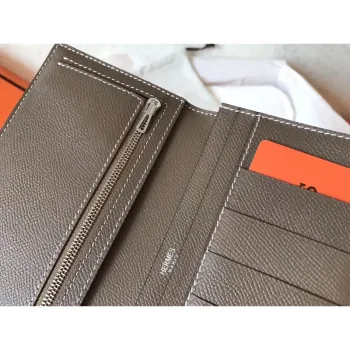 Hermes Bi Color Epsom Bearn Peněženka Černá/Taupe