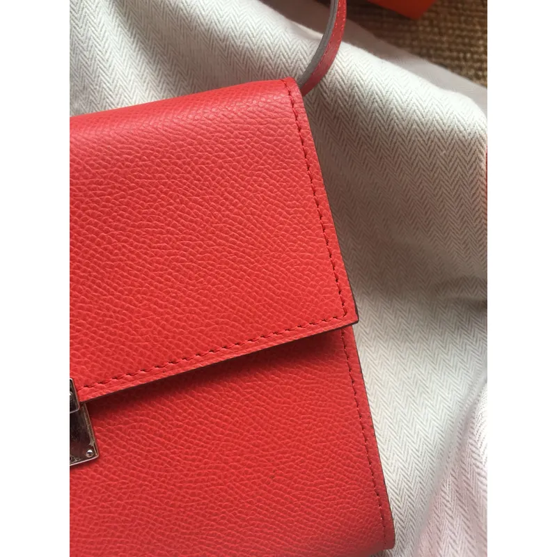 Hermes Red Clic 16 Peněženka s Popruhem
