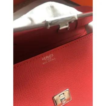 Hermes Red Clic 16 Peněženka s Popruhem