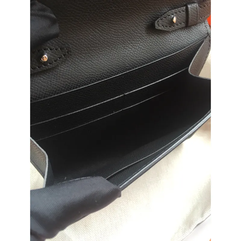 Hermes Black Clic 16 Peněženka s Popruhem