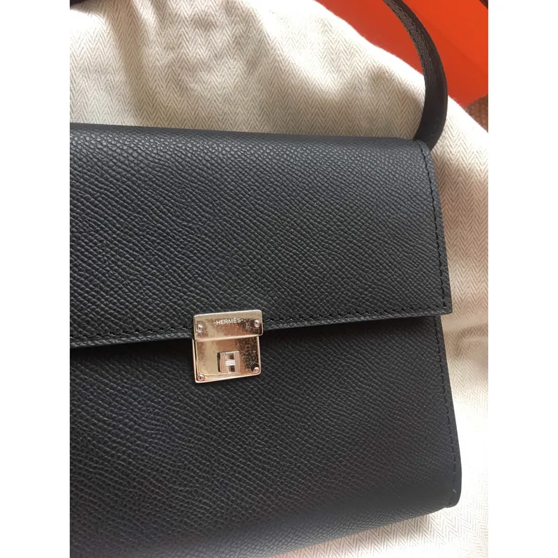 Hermes Black Clic 16 Peněženka s Popruhem