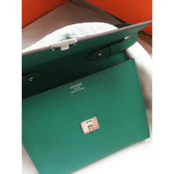Hermes Green Clic 16 Peněženka s Popruhem