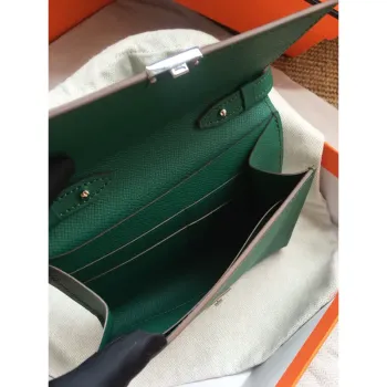 Hermes Green Clic 16 Peněženka s Popruhem