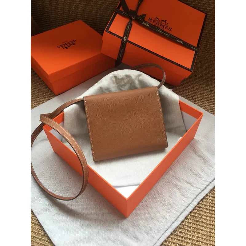 Hermes Brown Clic 16 Peněženka s Páskem