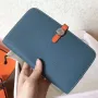 Hermes Bicolor Dogon Duo Peněženka v Jean/Oranžové Kůži