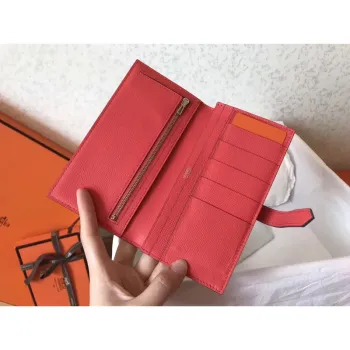 Hermes Bi Color Epsom Bearn Peněženka Elektrická Modrá/Piment