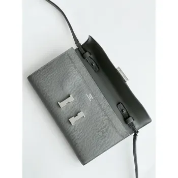 Hermes Constance To Go peněženka v Gris Meyer Epsom telecí kůži