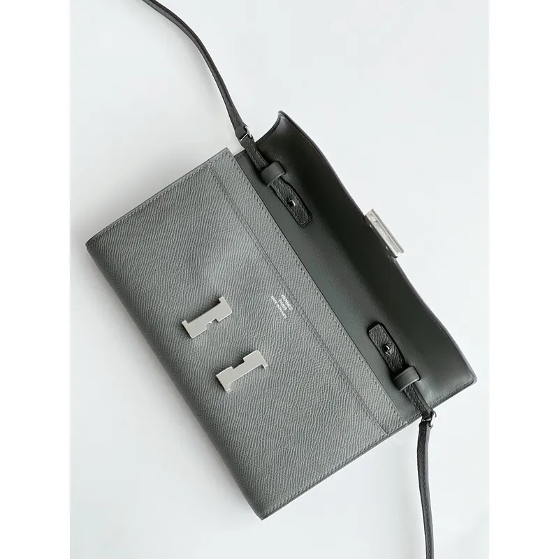 Hermes Constance To Go peněženka v Gris Meyer Epsom telecí kůži