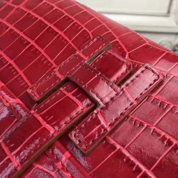 Hermes Jige Elan 29 Kabelka v tmavě červené krokodýlí kůži