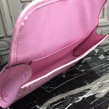 Hermes Jige Elan 29 Kabelka v růžové krokodýlí kůži