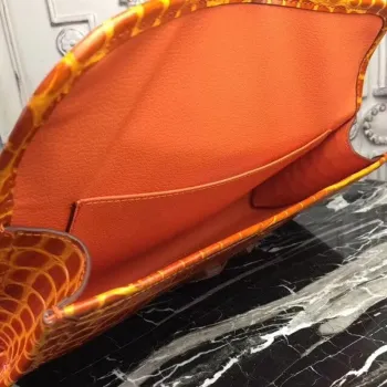 Hermes Jige Elan 29 Kabelka v oranžové krokodýlí kůži