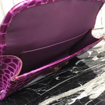 Hermes Jige Elan 29 Kabelka v růžové krokodýlí kůži
