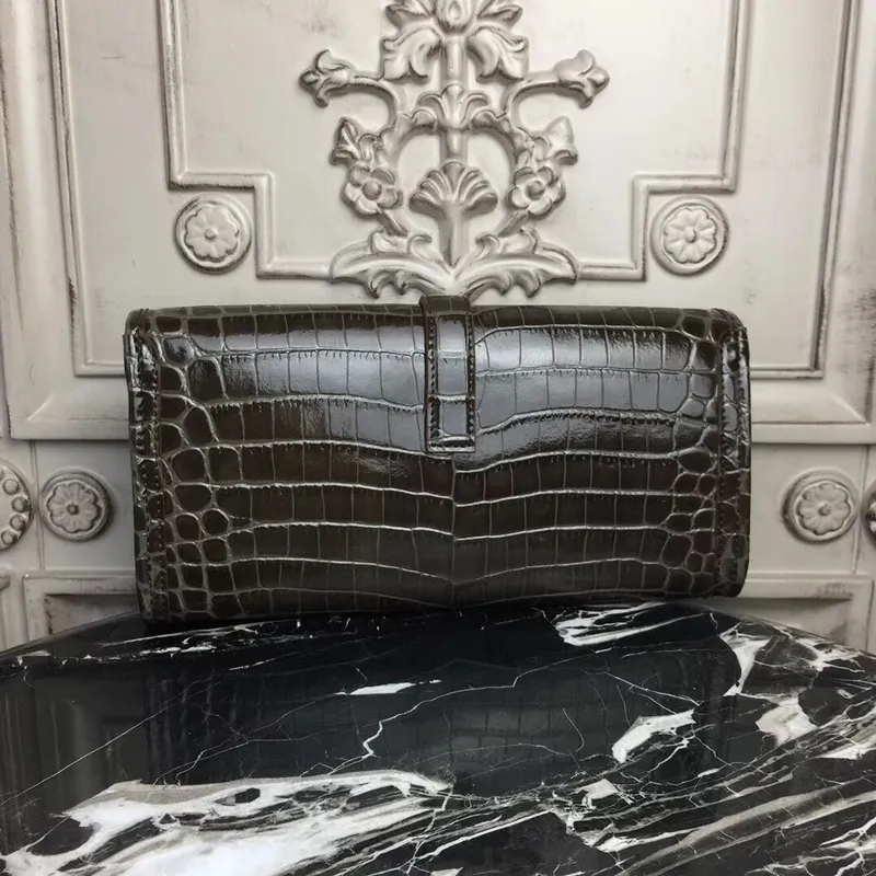 Hermes Jige Elan 29 Kabelka v čokoládové krokodýlí kůži