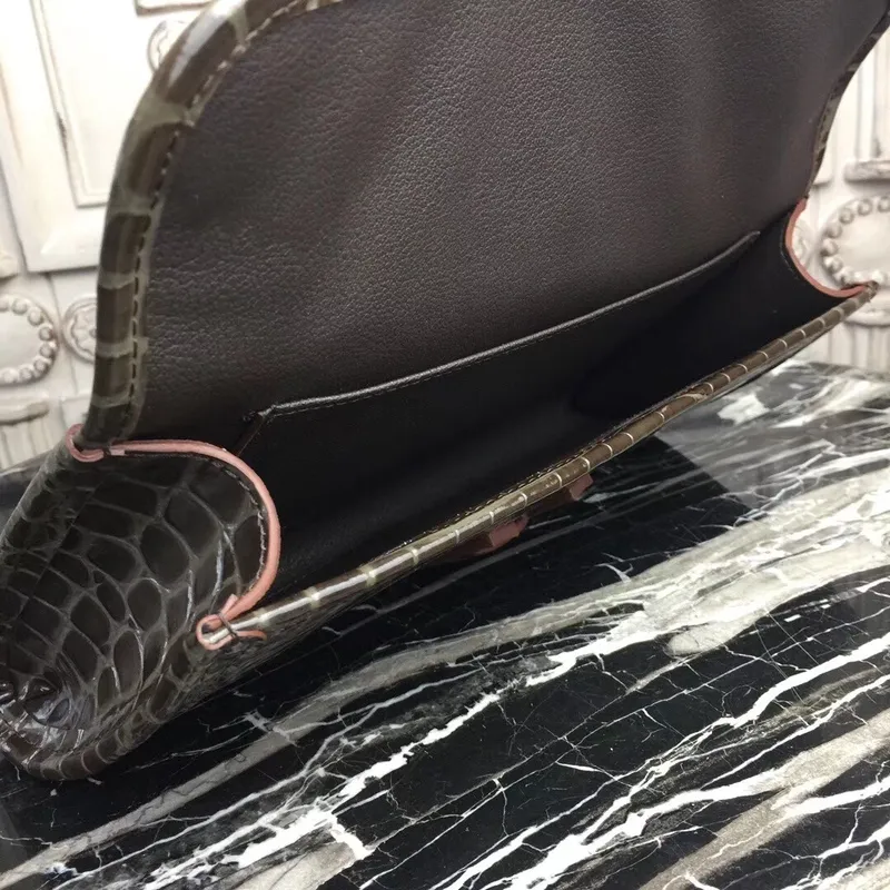 Hermes Jige Elan 29 Kabelka v čokoládové krokodýlí kůži