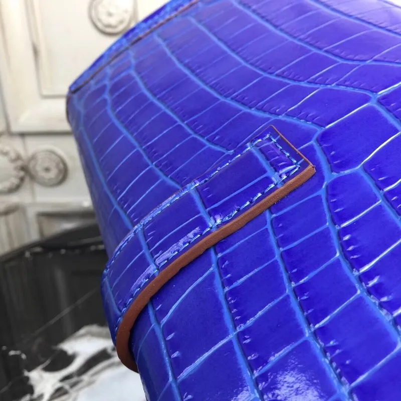 Hermes Jige Elan 29 Kabelka v modré elektrické krokodýlí kůži