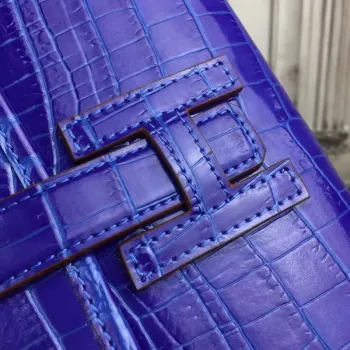 Hermes Jige Elan 29 Kabelka v modré elektrické krokodýlí kůži