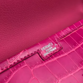 Hermes Jige Elan 29 Kabelka v růžové červené krokodýlí kůži