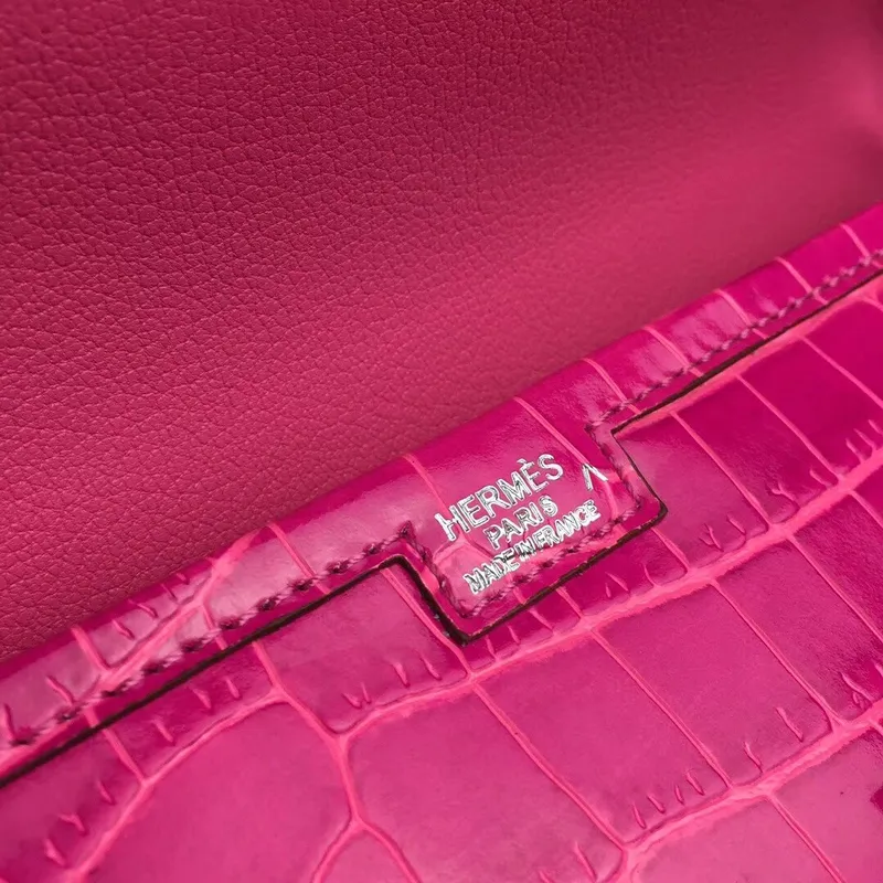 Hermes Jige Elan 29 Kabelka v růžové červené krokodýlí kůži