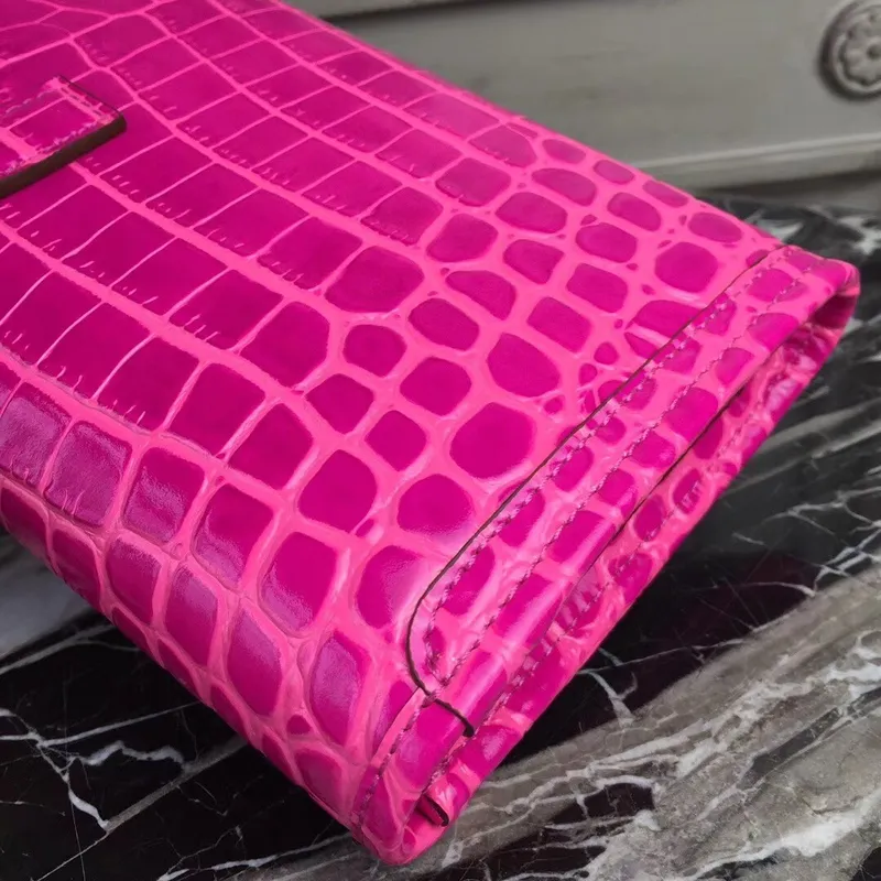 Hermes Jige Elan 29 Kabelka v růžové červené krokodýlí kůži