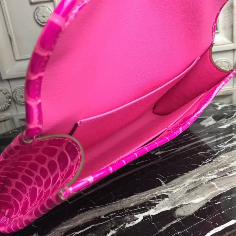 Hermes Jige Elan 29 Kabelka v růžové červené krokodýlí kůži