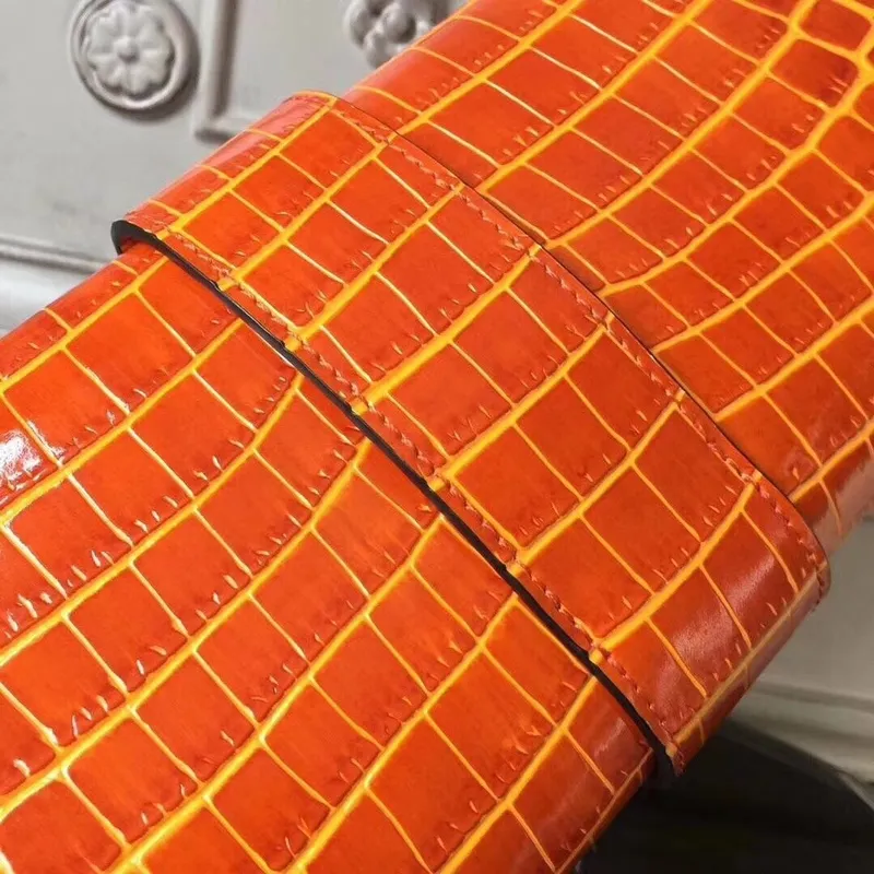 Kabelka Hermes Medor v oranžové krokodýlí kůži