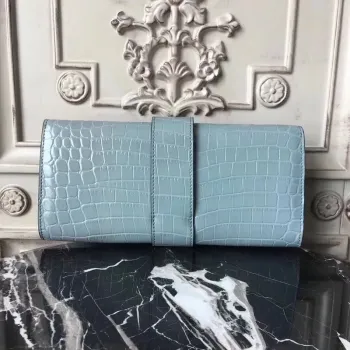 Kabelka Hermes Medor v kůži krokodýla v barvě Ciel