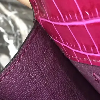 Kabelka Hermes Medor v růžové krokodýlí kůži