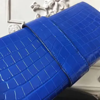 Hermes Medor Clutch Bag v modré krokodýlí kůži