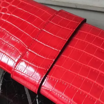 Kabelka Hermes Medor v třešňové krokodýlí kůži