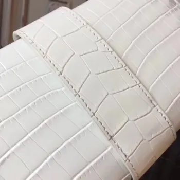 Kabelka Hermes Medor v bílé krokodýlí kůži