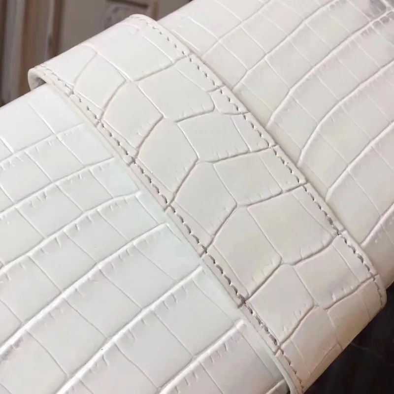 Kabelka Hermes Medor v bílé krokodýlí kůži